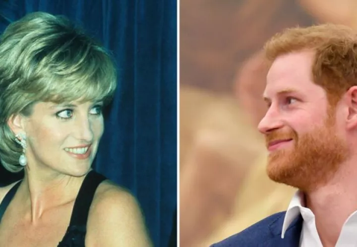Príncipe Harry y la princesa Diana.