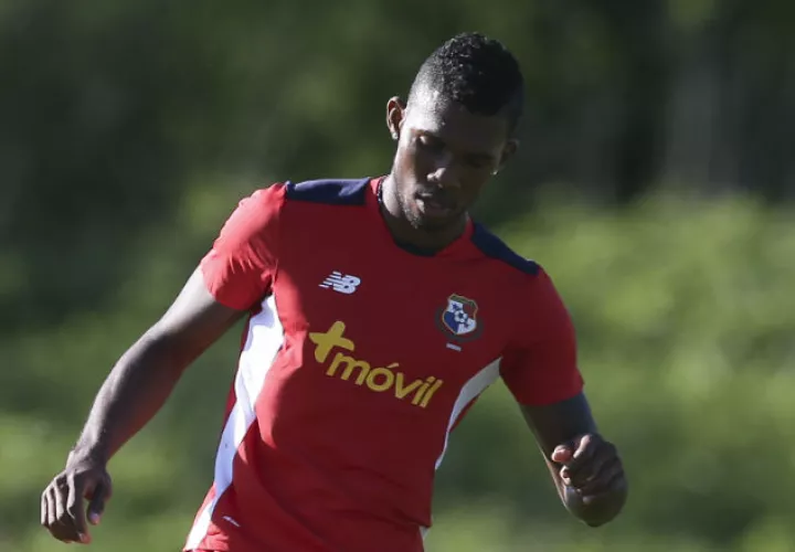 Roderick Miller durante un entrenamiento con la selección de Panamá. Foto EFE