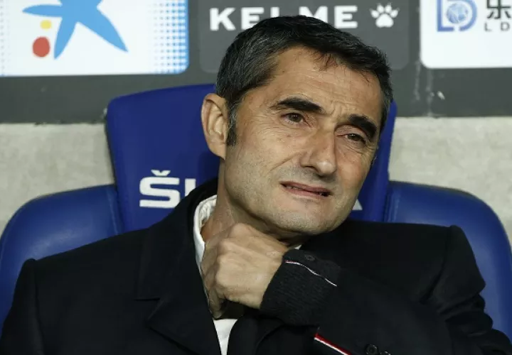 Ernesto Valverde técnico del Barcelona. Foto:AP