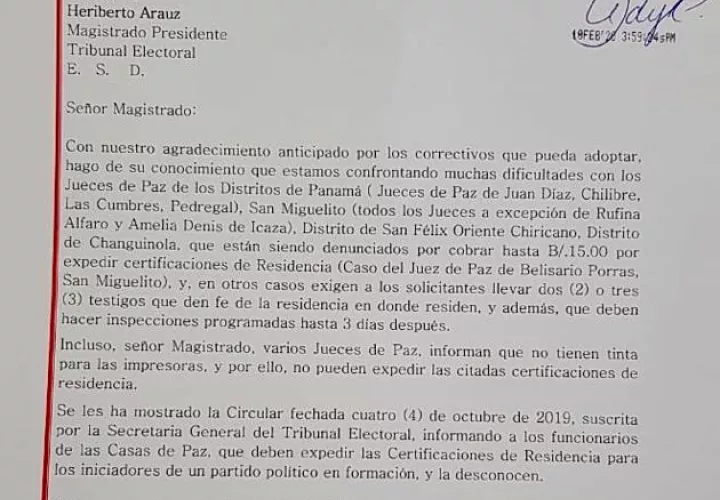 Alma Cortés remitió una carta al Tribunal Electoral