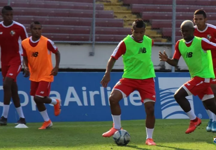 Jugadores de Panamá en los entrenamientos. Foto@Fepafut