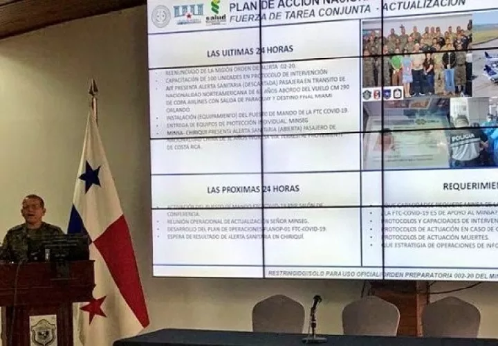 Los estamentos de seguridad se reunieron ayer en la sede de la Policía Nacional en Ancón. Foto: Cortesía