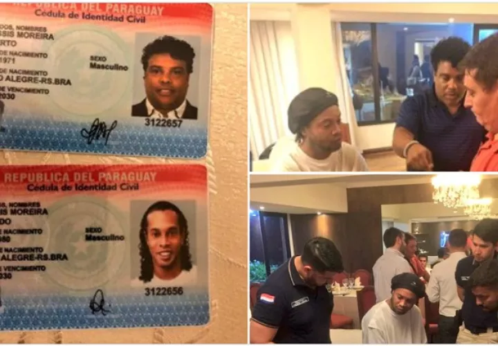 La fiscalía de Paraguay compartió fotos del arresto de Ronaldinho y su hermano.