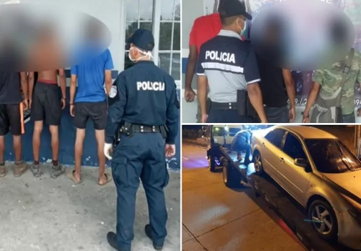 Los retenidos deberán pagar una multa de $50.00; si no los pueden saldar deberán realizar trabajo comunitario. Foto: Policía Nacional.