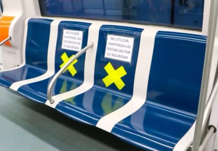 Se han tomado todas las medidas indicadas por el Minsa, el distanciamiento de dos metros en los andenes. Foto: Metro de Panamá