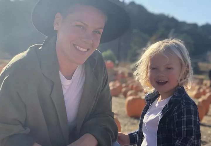 Pink y su pequeño. Instagram