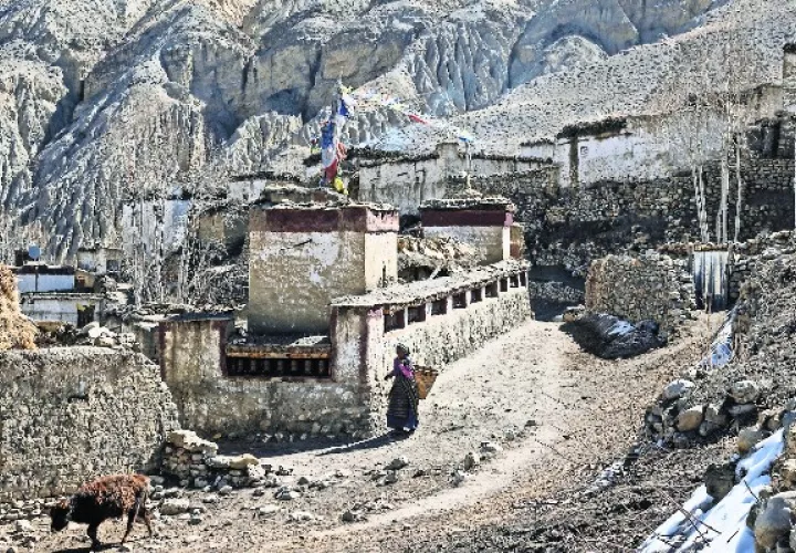 Las tierras en los Himalayas se han secado por el cambio climático. Muchas familias se han ido de Dhye. Foto / Rebecca Conway para The New York Times.