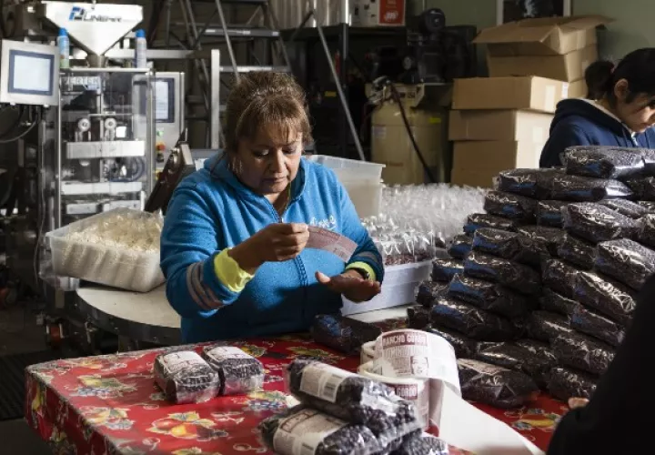 Rancho Gordo en Napa, California, se ha visto inundado de pedidos de sus frijoles de especialidad. En la planta. Foto / Cayce Clifford para The New York Times.
