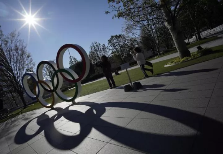 Anilos de los Juegos Olímpicos en Tokio. Foto:AP
