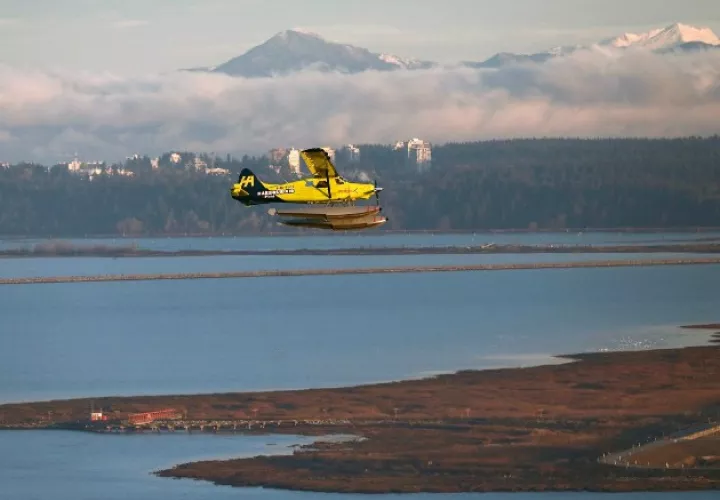 Un De Havilland Beaver en un vuelo de prueba con un motor a baterías. Foto / Harbour Air.