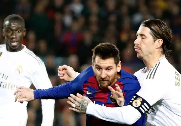 Messi del Barcelona y Sergio Ramos del Real Madrid. Foto:EFE