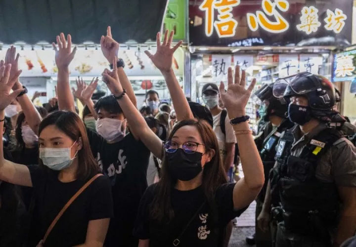 James Liu, “rosita” autoproclamado, condenó las protestas en Hong Kong, que él vio como intento por dividir a China. Foto / Lam Yik Fei para The New York Times.