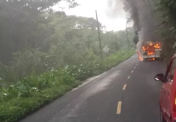 El incendio consumió en su totalidad el bus, dejando a la vista solo los hierros y el caparazón.