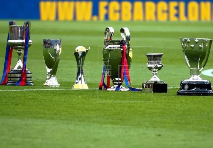 Algunos trofeos del Barcelona. Foto:EFE