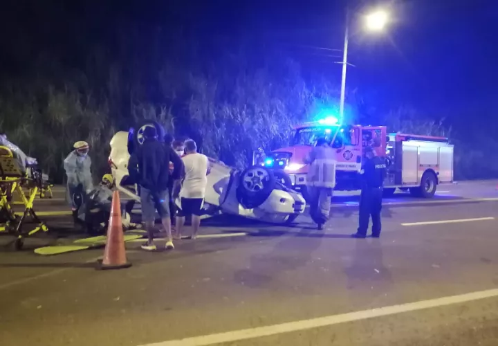 El accidente de tránsito ocurrió frente al sector conocido como "El Maguito", en el área de la Transístmica, corregimiento de Nuevo San Juan.