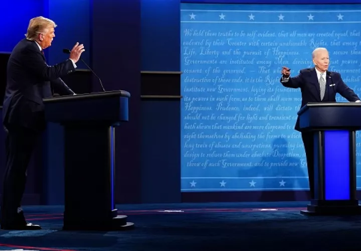Donald Trump y Joe Biden se enfrentaron el pasado 30 de septiembre en el primer debate presidencial. FOTO/EFE