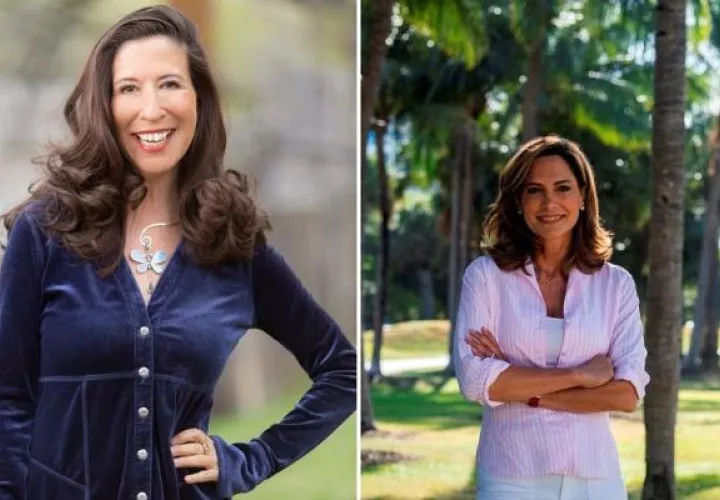 Las nuevas congresistas la demócrata Teresa Leger Fernández (i), que representará al distrito 3 de Nuevo México, y a la republicana María Elvira Salazar, que representará al distrito 27 de Florida. Foto: EFE