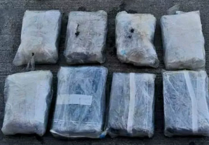 La cocaína fue sujeta con una especie de ganchos de metal que guardaba un bulto de color verde. Foto: Diómedes Sánchez S.