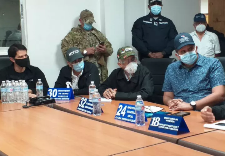 La rueda de prensa fue en la sede del Centro de Operaciones de Emergencia en David. Foto: José Vásquez.