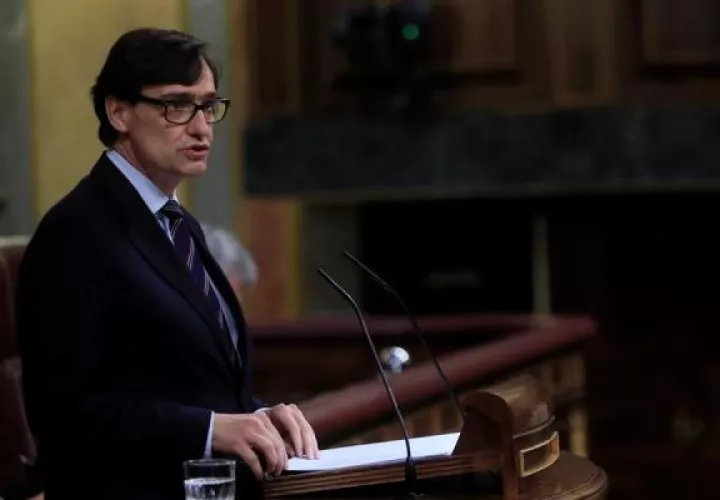 El ministro de Sanidad, Salvador Illa, durante su intervención en el pleno. Foto: EFE