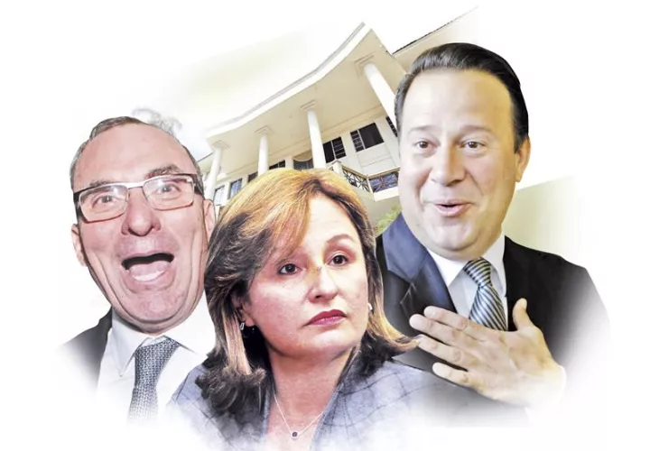 Rolando López, Kenia Porcell y Juan Carlos Varela.
