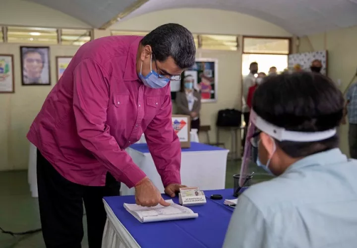 Nicolás Maduro durante las elecciones del fin de semana.