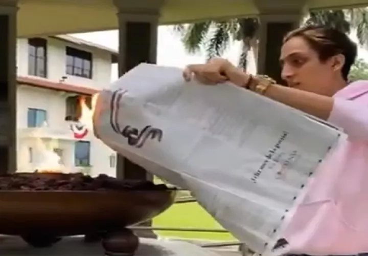 Momento de la grabación del video. 