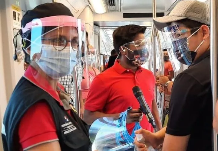 Luis Francisco Sucre dijo que hasta la fecha el Minsa en conjunto con sus aliados estratégicos como el movimiento Todos por Panamá y MiBus han entregado ya 100 mil pantallas faciales.