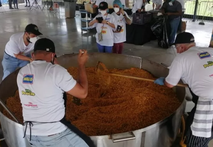 'El Pailón, cocinando esperanza' se realizó siguiendo las medidas de bioseguridad. Foto: Cortesía