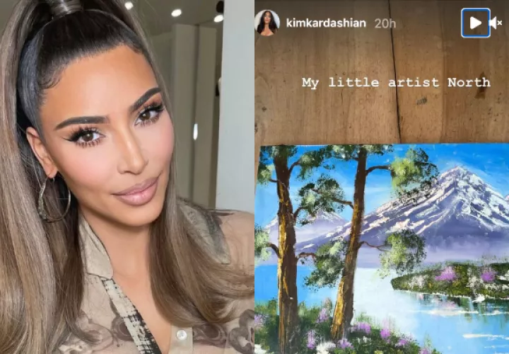 Kim Kardashian presumió la pintura que hizo North en Instagram. Fotos: Instagram / @kimkardashian