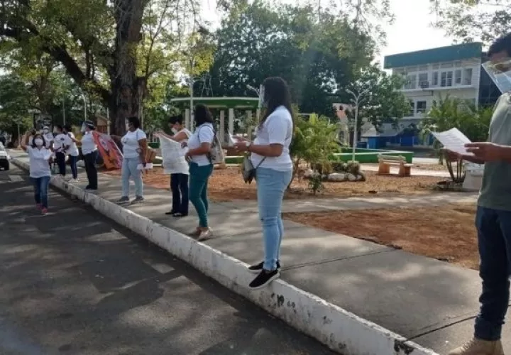 Protestaron en el Parque Libertador de La Chorrera.