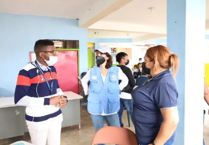 Renee Cuijpers, de ACNUR realizó un recorrido en esa provincia junto a Hussein Pitty, director de la Onpar.