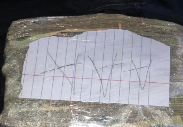 En un plato desechable para comida las autoridades encontraron 23 mil dólares.