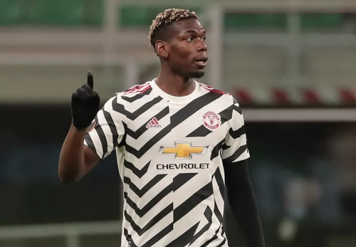 El francés Paul Pogba con su gol le dio el pase al Manchester United sobre el Milan. Foto: Twitter