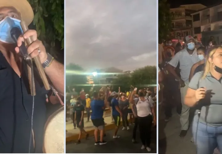 Imágenes de la  manifestación en Las Tablas. Instagram 