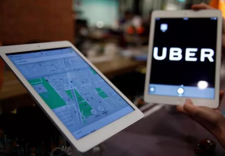  Aplicación de Uber funcionando en una tableta. 