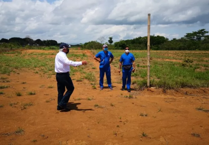 Directivos de la CSS realizaron un recorrido en los terrenos que fueron donados para la construcción de una nueva sala de hemodiálisis en David. Foto Mayra Madrid