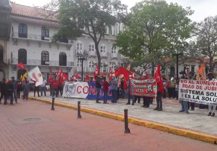 Miembros del Conato se manifestaron cerca de la Presidencia, el pasado miércoles. Foto de cortesía