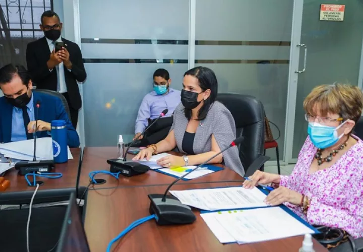 La ministra del Mides, María Inés Castillo, sustentó los traslados de partidas. Foto: Cortesía Mides 