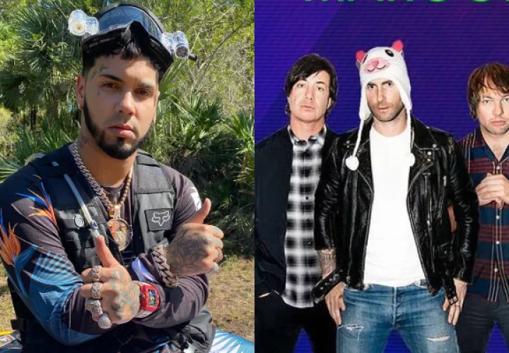 Anuel AA y Maroon 5. Fotos: Instagram