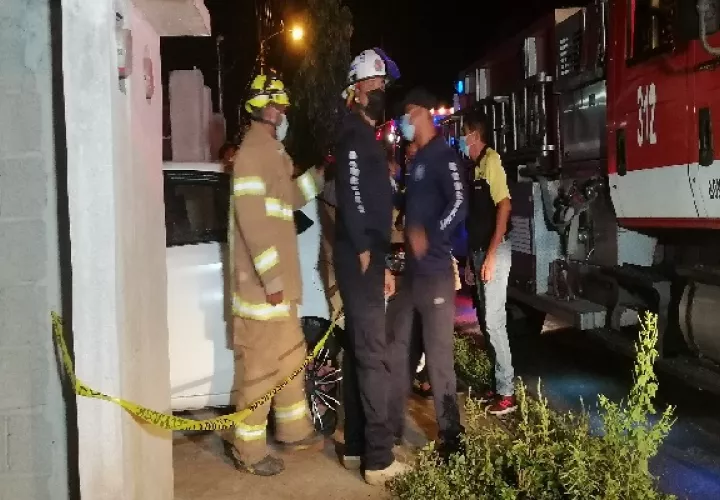 El Cuerpo de Bomberos de Herrera y la empresa de electricidad llegaron al área para facilitar el trabajo de los funcionarios del Ministerio Público. Foto: Thays Domínguez