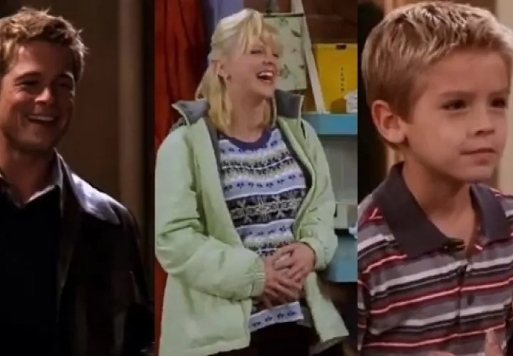 Brad Pitt, Anna Faris y Cole Sprouse. Fotos: Instagram