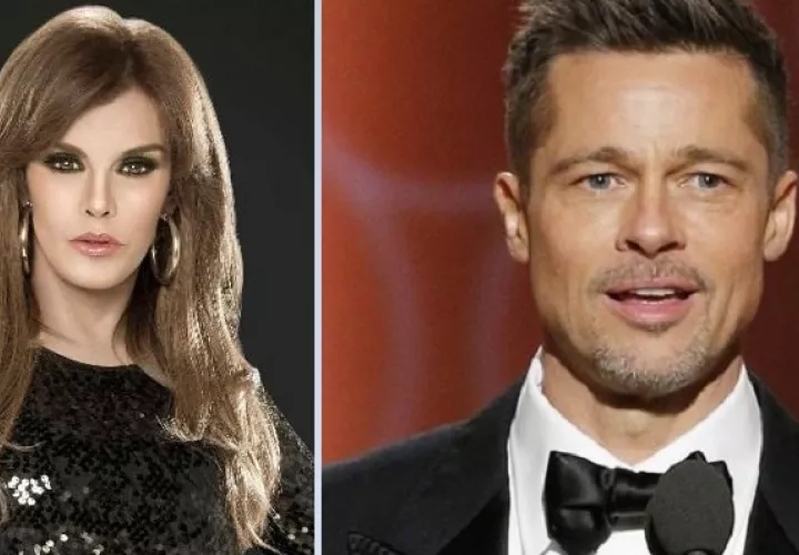 Lucía Méndez y Brad Pitt. Archivo