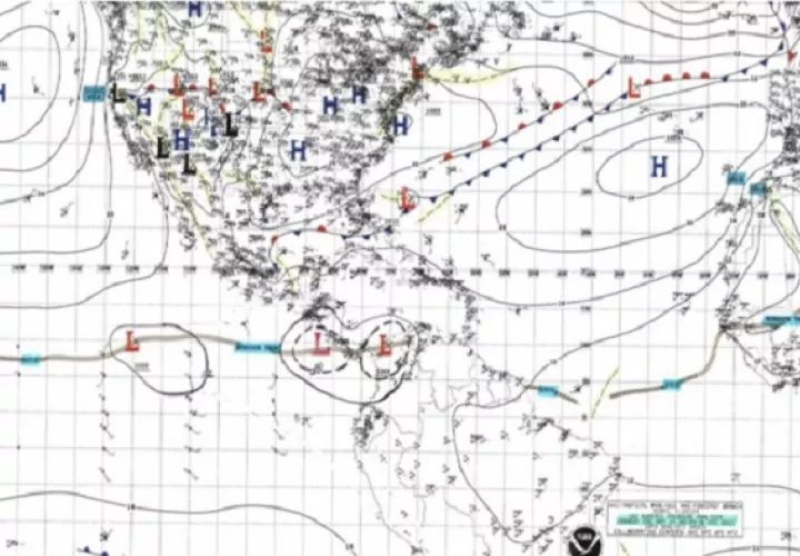 Prevén lluvias y vientos sobre el territorio nacional .