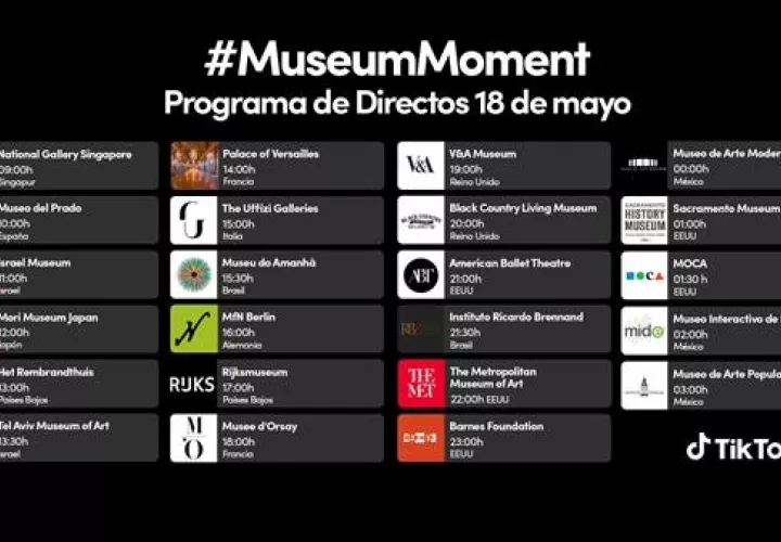 Programa de los directos de TikTok para el Día de los Museos.