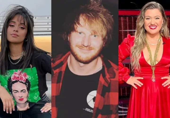 Camila Cabello, Ed Sheeran y Kelly Clarkson. Foto: Instagram