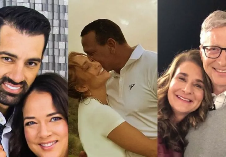 Toni Costa y Adamari López, Jennifer Lopez y Alex Rodríguez, y Melinda  y Bill Gates. Fotos: Instagram