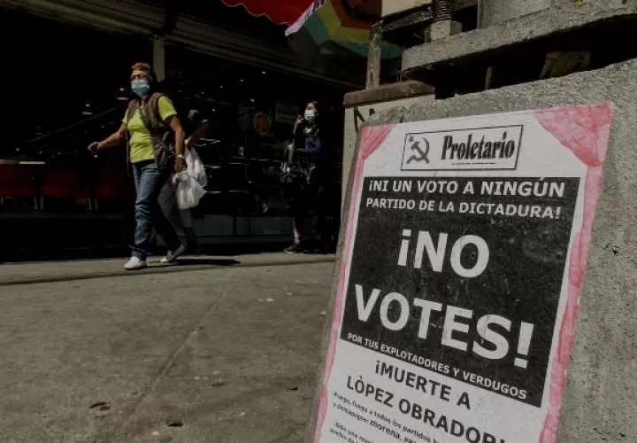 Propaganda política que invita a no votar en la ciudad de Tijuana, estado de Baja California (México). Foto: EFE