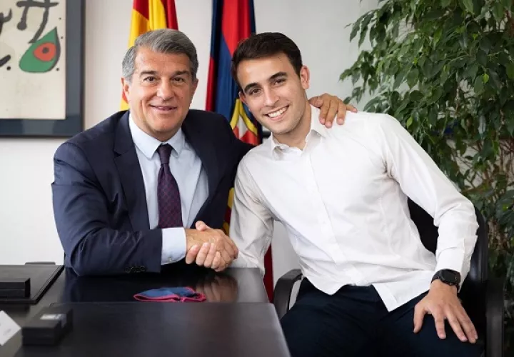 Eric García (dcha.) se reencontrará en el primer equipo con el delantero Ansu Fati. Foto: Cortesía @FCBarcelona