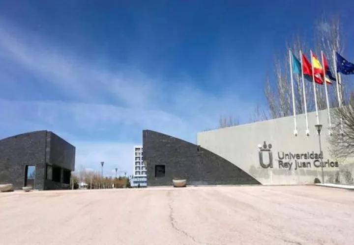 Vista general de la entrada de la Universidad Rey Juan Carlos (URJC) en Móstoles (Madrid). Foto: EFE